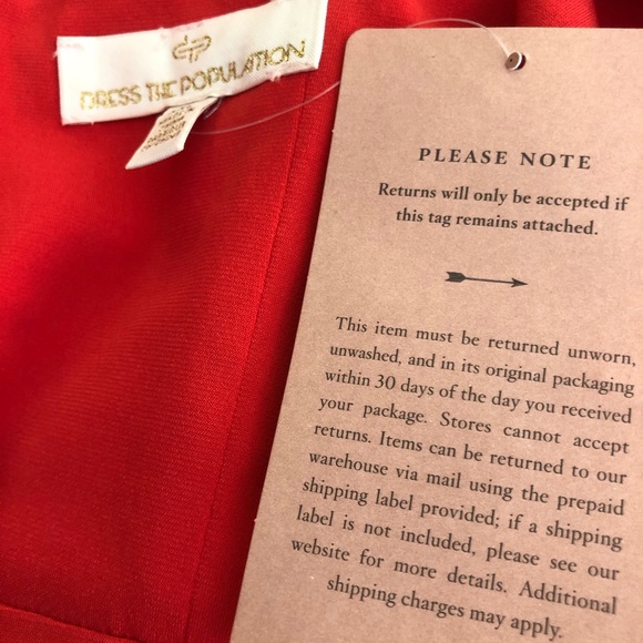 NWT Dress the Population x Anthro tangerine dress - Picture 7 of 8